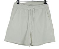 Dámské bílé žebrované teplákové kraťasy Shein 