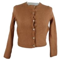 Dámský skořicový propínací vlněný crop svetr Primark 