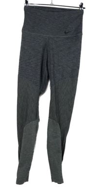 Dámské tmavomodro-šedé melírované sportovní funkční legíny Nike 