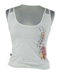 Dámský bílý crop top s rybkou Kooka