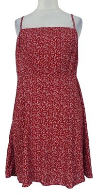Dámské červené kytičkované šaty NastyGAL