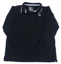Černé polo triko s potiskem Matalan