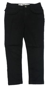 Černé skinny rifle s volánkem Denim Co.