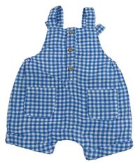 Modro-bílé kostkované plátěné laclové kraťasy Matalan