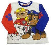 Bílo-modro-červené triko s PAw PAtrol Nickelodeon