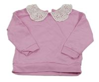 Světlerůžová mikina s krajkou 