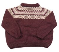 Mahagonový svetr se vzorem