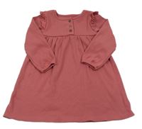 Vínové žebrované šaty s krajkou George