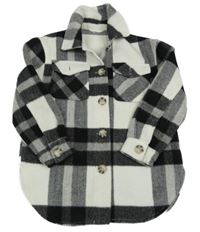 Bílo-černo-šedá kostkovaná košilová bunda Candy couture