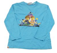 Azurové triko s lego panáčky 