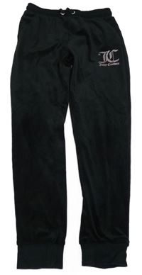 Černé sametové tepláky s nápisem Juicy Couture