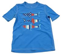 Modré UV tričko se žraloky GAP