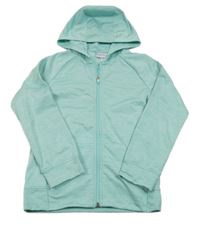 Světlemodrá melírovaná sportovní propínací mikina s kapucí