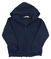 Tmavomodrá propínací mikina s kapucí H&M