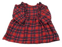 Červeno-tmavomodré kostkované flanelové šaty George