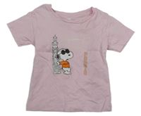 Světlerůžové tričko se Snoopym