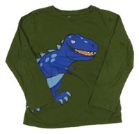 Khaki triko s dinosaurem H&M