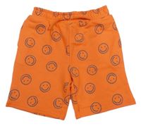 Oranžové teplákové kraťasy se smajlíky Dunnes Stores 