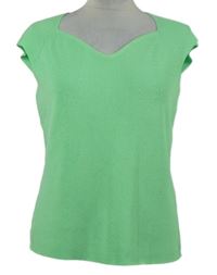 Dámské pistácové pletené žebrované tričko Gallery 