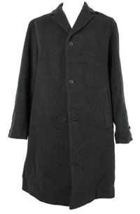 Pánský tmavošedý vlněný dlouhý kabát Strellson