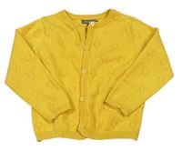 Žlutý propínací svetr se srdíčky Primark
