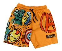 Oranžové plážové kraťasy s potiskem Avengers Primark 