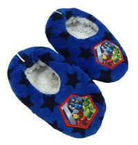 Modré chlupaté bačkory s hvězdami - Avengers vel.26