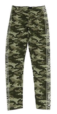Khaki army legíny s nápisy C&A