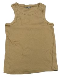 Béžový žebrovaný crop top