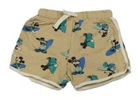 Béžové teplákové kraťasy s Mickeym H&M