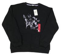 Černá mikina s motýly Primark