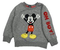 Šedá melírovaná mikina s Mickeym Disney