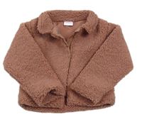 Starorůžový huňatý podšitý kabátek 