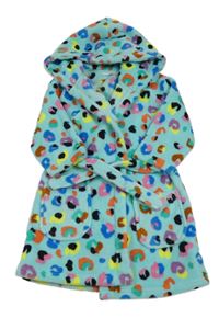 Pomněnkovo-barevný vzorovaný chlupatý župan s kapucí M&S