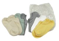 Nové - 8x - Barevné žebrované kotníčkové ponožky 