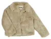 Béžová kožešinová podšitá bunda Yd.