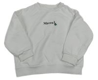 Bílá mikina s nápisem a dinem Zara