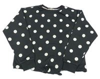 Antracitová puntíkatá crop mikina H&M