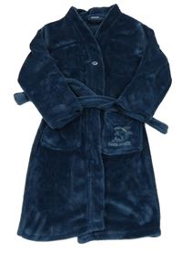 Tmavomodrý chlupatý župan Alive