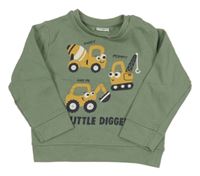 Khaki mikina s bagry 