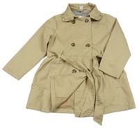 Béžový plátěný jarní kabát s páskem Topolino