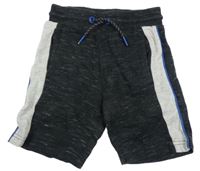 Černé žíhané teplákové kraťasy s pruhy F&F