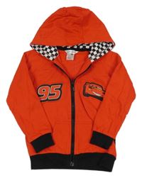 Červená propínací mikina s McQueenem s kapucí Disney