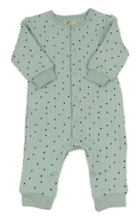 Mentolový puntíkatý prošívaný overal 