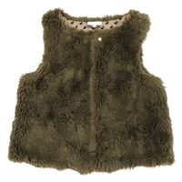 Hnědá kožešinová podšitá vesta 