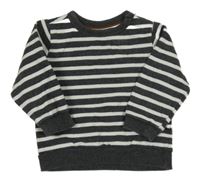 Tmavošedo-bílá pruhovaná mikina C&A