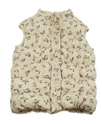 Béžová šusťáková zateplená vesta s bobulemi Manor