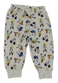 Šedé pyžamové kalhoty s Mickeym a kamarády 
