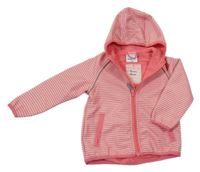 Růžová pruhovaná softshellová bunda s kapucí Topomini