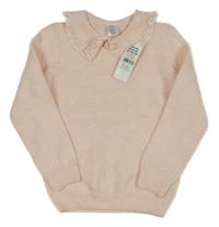 Světlerůžový svetr s límečkem Pep&Co